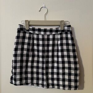 Forever 21 Mini’s Skirt Black & White Cotton Linen